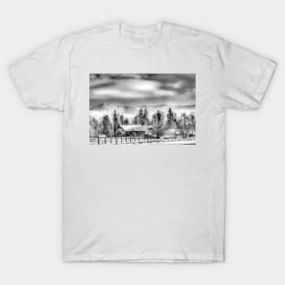 First Snow - Black And White T-Shirt